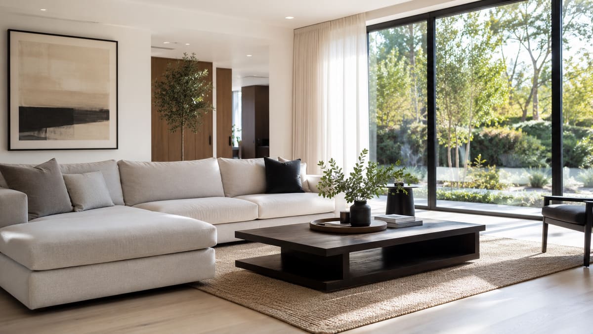 Bright, freshly cleaned Arizona living room interior