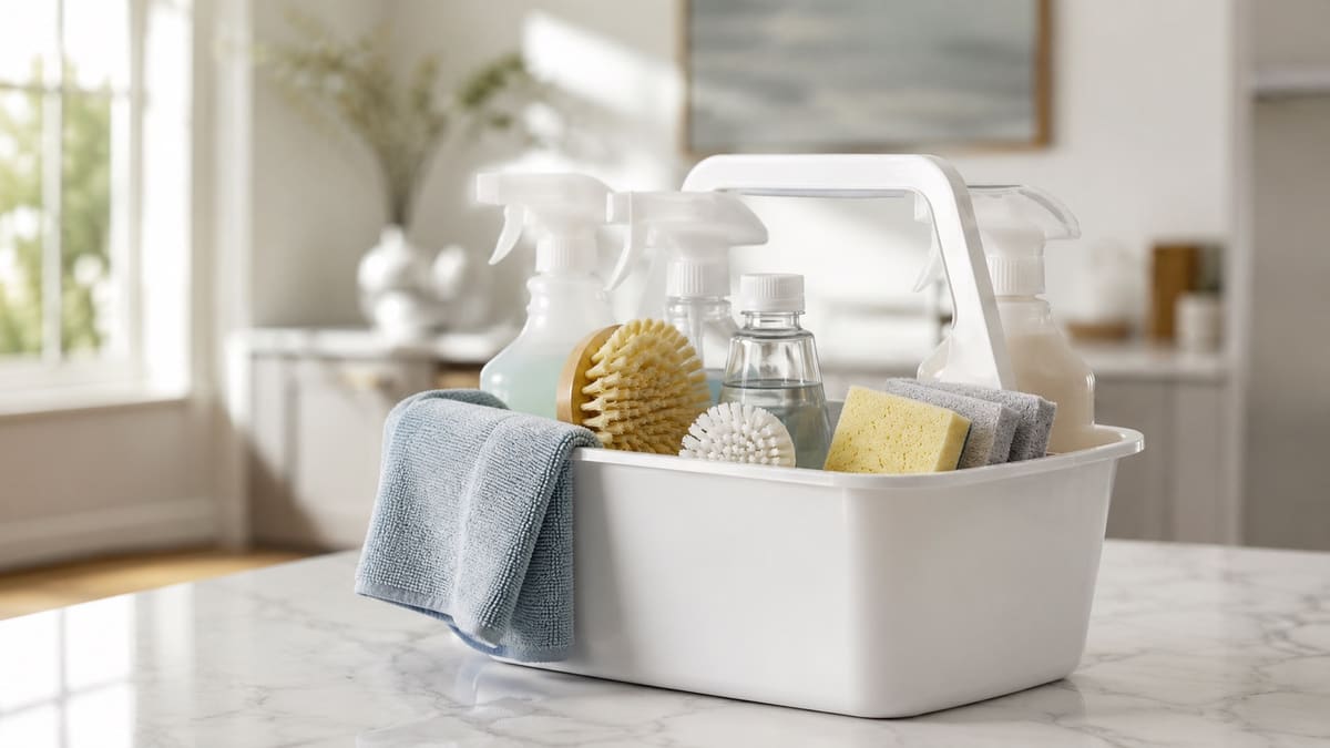 Clean, professional office space after commercial cleaning service — desks and floors spotless